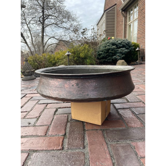American Antique Hand Wrought Copper Jardinier Planter Vessel for Indoor/Outdoor Use For Sale - Image 3 of 10