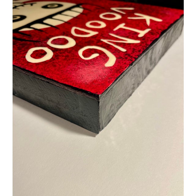 2013 Robert H McInvale New Orleans Artist 'THE BIG NO' Original Resin Painting on Wood Aprox. dimensions: 18"H x 12"W x...