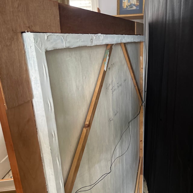 Hello” by John Frates, Huge, Mid Century Modern, Abstract, Hang Multi-Direction, Unframed Is 48x60x1 1/2 In., #1713, 2 Frame Choices Add $1,000. Obo, For Sale - Image 12 of 12