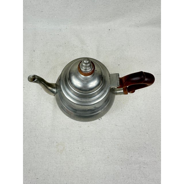 American Vintage Stieff Pewter Teapot For Sale - Image 3 of 9