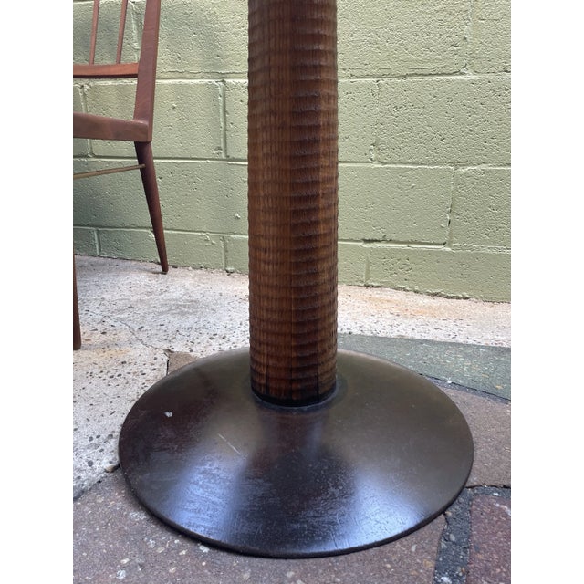 Refinished Pennsylvania Studio Craft Cherry and Carved Ash Cafe Table For Sale - Image 9 of 11