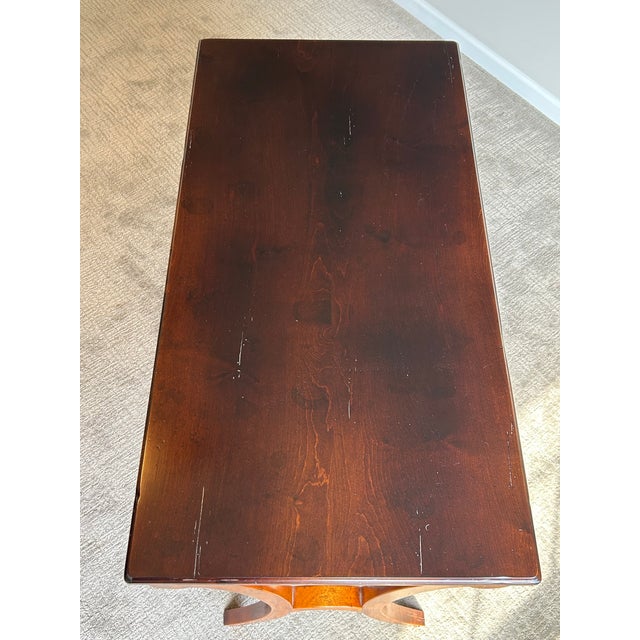 Brown Late 20th Century Baker Milling Road Neoclassical Single Drawer Writing Desk With C-Scroll Legs For Sale - Image 8 of 10