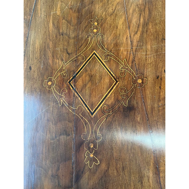 Italian Neoclassical Inlaid Walnut Writing Desk For Sale - Image 10 of 18