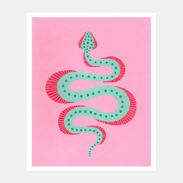 DESCRIPTION: Radicchio the Snake by Willa Heart in White Framed Paper, XS Art Print SPECIFICATIONS: Type: Framed Paper....