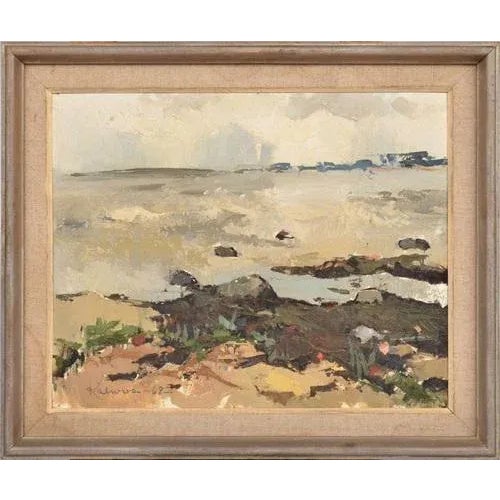 Seashore, Oil on Board, 20th Century For Sale - Image 4 of 4