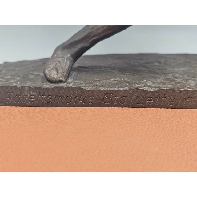 Metal Bronze Figure of Athlete by Gustav Janson, 1960s For Sale - Image 7 of 11