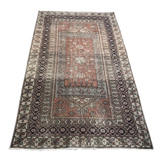 Handmade Vintage Distressed Turkish Rug For Sale
