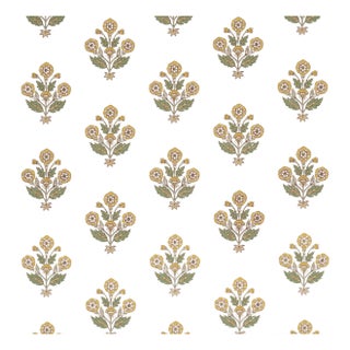Schumacher Dalila Hand-Screen Print Wallcovering in Yellow For Sale