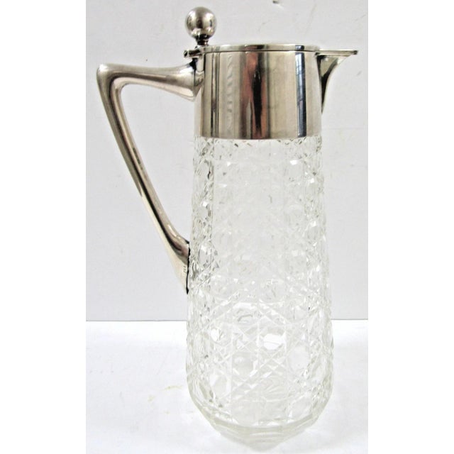 1905 Kaiser Wilhelm II Kaiserlicher Yacht Club 800 Silver and Cut Glass Carafe For Sale - Image 9 of 18