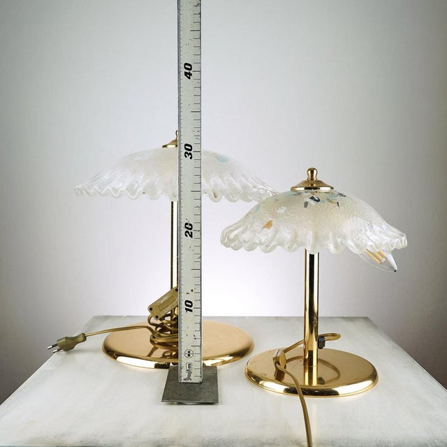 Metal Murano Glass and Brass Table Lamps, Set of 3 For Sale - Image 7 of 9