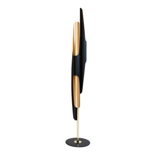 Contemporary Black and Gold Coltrane Floor Lamp For Sale