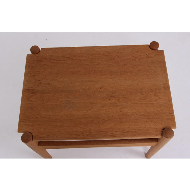 Wood Small Table in Oak by Hans J. Wegner for Andreas Tuck, 1960s For Sale - Image 7 of 8