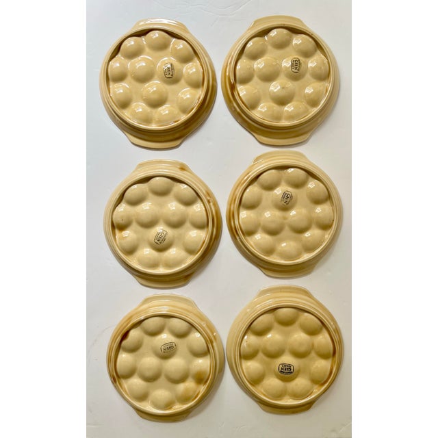 Mid-Century Modern Vintage French Escargot Serveware - Set of 6 For Sale - Image 3 of 9