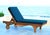 Brown Newport Chaise Lounge Chair with Side Table, Natural/Navy Cushion For Sale - Image 8 of 10