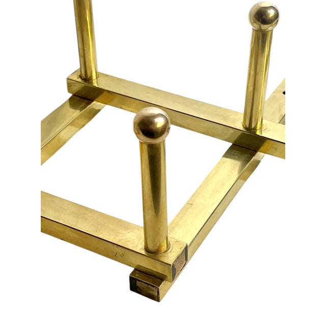 Vintage Mid Century Italian Brass “Accordion” Style Coat Hat Rack For Sale - Image 11 of 17