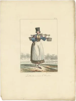 Milkmaid from Haarlem, 1819, Paper