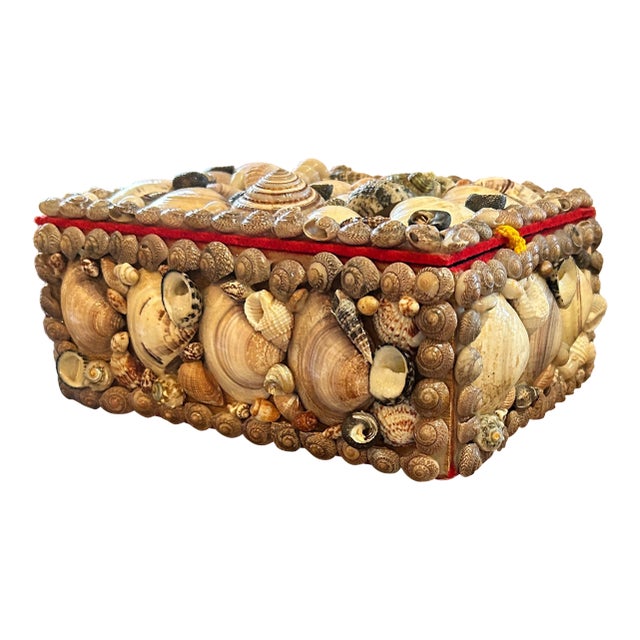 Vintage Shell Encrusted Box For Sale