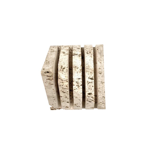 Stone Enzo Mari Travertine Desk Organizer, Fratelli Mannelli Italy 1970s For Sale - Image 7 of 12