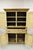Antique French Country Farmhouse Beige Distressed Paint Kitchen Cupboard Cabinet For Sale - Image 4 of 13