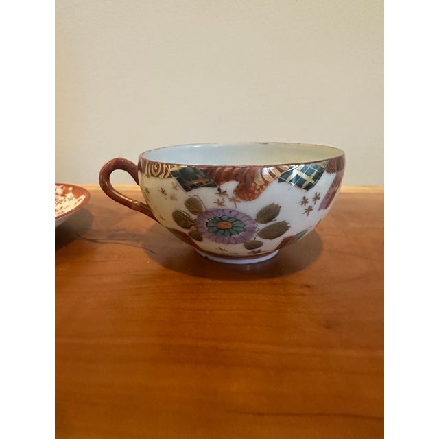 Asian Vintage Asian Porcelain Teacup & Saucer For Sale - Image 3 of 6