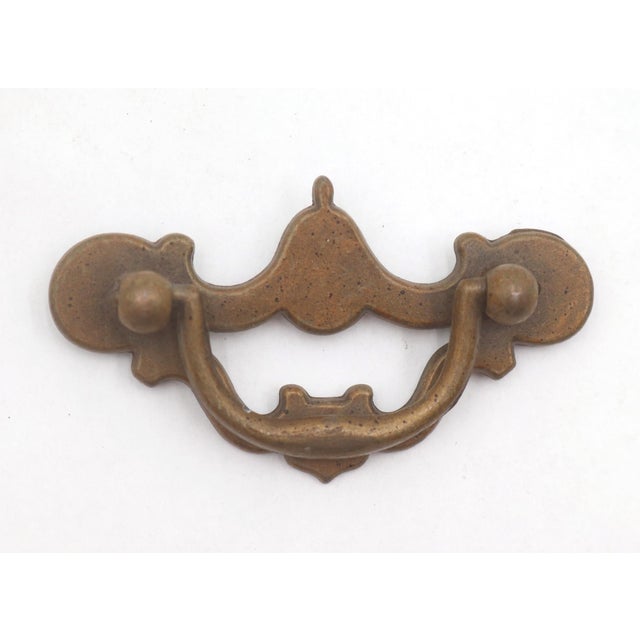 Pair of Vintage Chippendale Cutout Brass Drawer Pulls For Sale - Image 4 of 5