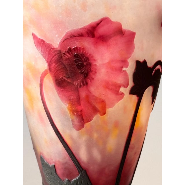 Daum Nancy Daum Nancy, Wonderful Poppy Vase. Circa 1900 For Sale - Image 4 of 15