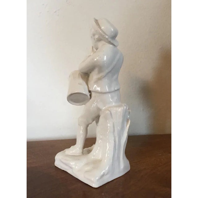 Ceramic 18th Century English Staffordshire White Pearlware Figure of a Drummer or Musician For Sale - Image 7 of 11