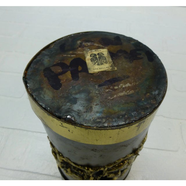 Brass Vintage Brutalist Wine Bottle Holder For Sale - Image 8 of 10