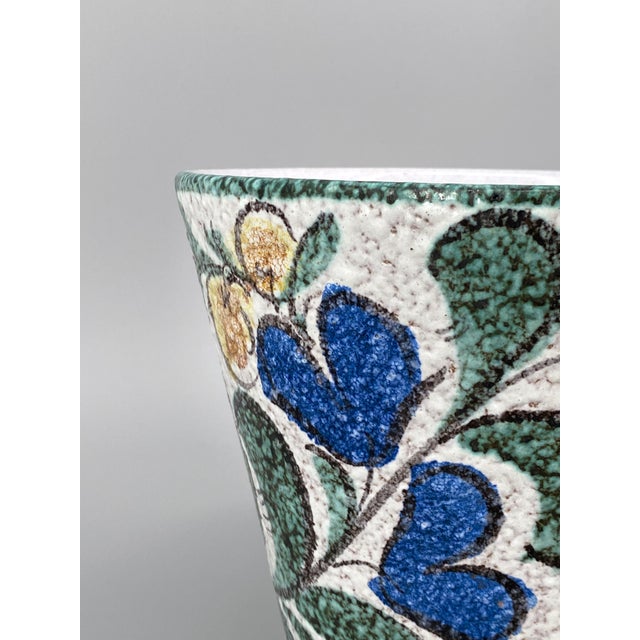 Flower Pot with Floral Decoration by Ruscha Keramik, West Germany, 1960s For Sale - Image 9 of 14