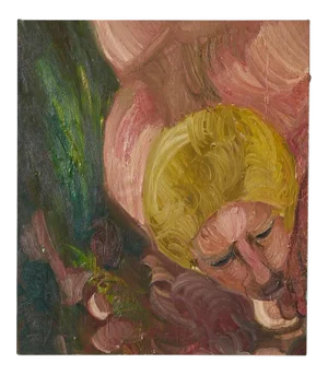 1990s Ugo Di Portanova Art Brut Oil on Canvas Painting