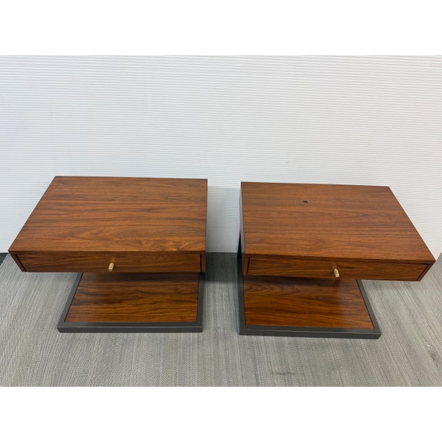 Wood William Eastburn Design for Crate & Barrel Blair Nightstands, Pair For Sale - Image 7 of 12