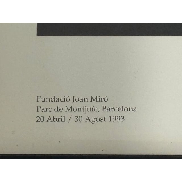 Vintage 1993 Joan Miró, "Dona Escoltant Música" Barcelona Centenary Exhibition Poster, Framed For Sale - Image 9 of 16