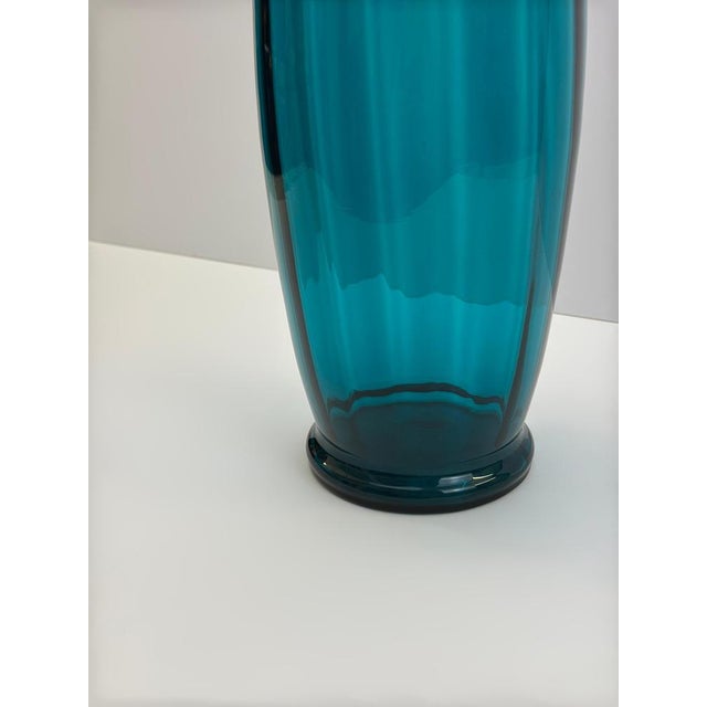 Large Teal Art Glass Vase from Rossini, 1960s For Sale - Image 6 of 10