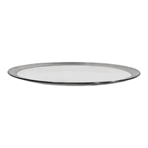 Mid Century Silver Rim Plate by Dorothy Thorpe