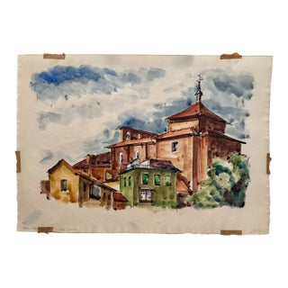 Henry Emil Salloch Original Watercolor on Paper Toledo, Spain. 1973. For Sale
