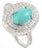 Early 18th Century 1.51ct Cabochon Turquoise & Diamond 14k Gold Ring Size 7 For Sale