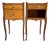 Pair of French Marquetry Bedside Tables with Drawer and Cabinet, 1940s For Sale