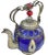 Blue Vintage Moroccan Blue Ceramic Kettle With Silver Engravings For Sale - Image 8 of 8