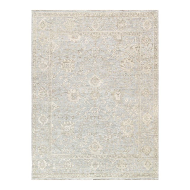 Pasargad Home Oushak L. Blue Wool Area Rug-11'10'' X 12' 0'' For Sale