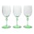 1920s Heisey “Diana Moongleam” Set of 3 Green Stem Water Glasses For Sale