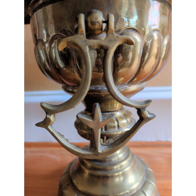 Mid 20th Century Large Vintage Turkish Brass Mangel – Ornamental Decorative Vessel For Sale - Image 5 of 6
