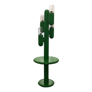 Seventies Floor Lamp With Built-In Table For Sale