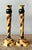 Vintage Boho Hand Painted Tortoise Wooden Candlesticks. - Set of 2 For Sale - Image 4 of 6