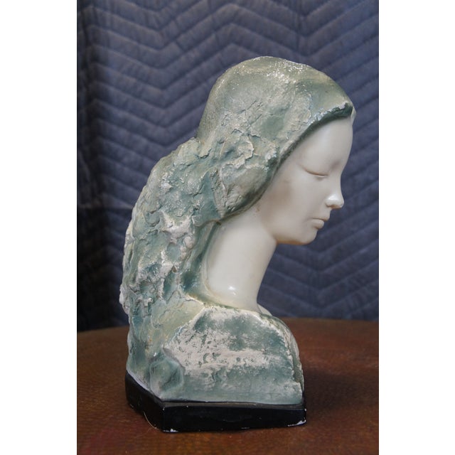 Vincent Glinsky Early 20th Century Vincent Glinsky Mid Century Face of Love Madonna Bust Sculpture Statue For Sale - Image 4 of 10