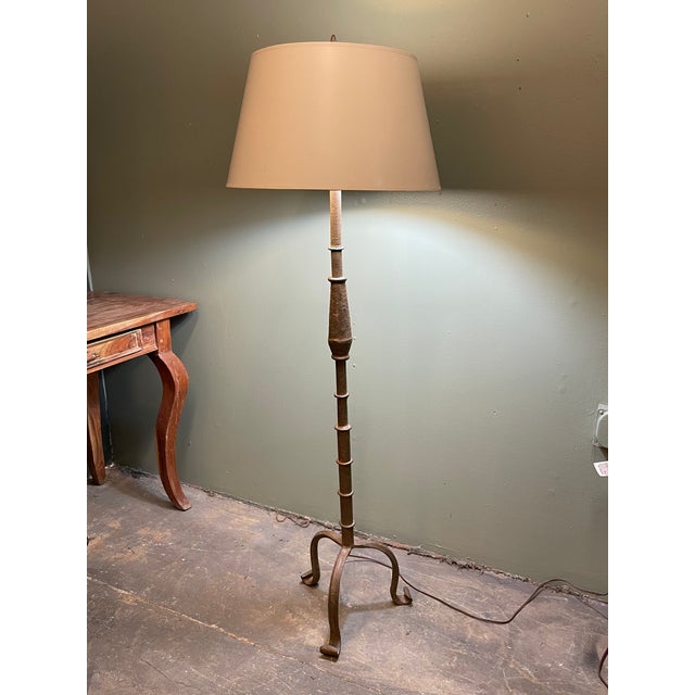 French Style Iron Floor Lamp 59" Height Rustic Natural | Chairish