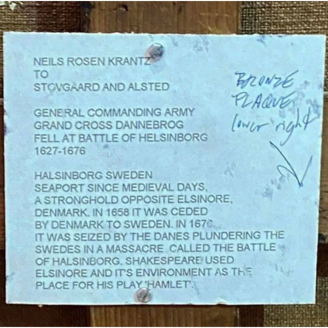 Paint 18th Century Painting of a Nobleman Neils Rosenkrantz, Framed For Sale - Image 7 of 7