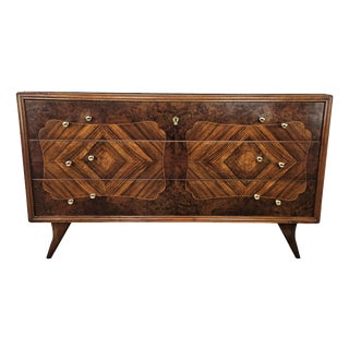 Art Deco Chest of Drawers with Glass Top, 1950 For Sale