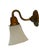 Early 20th Century Early 20th Century Pair of Antique Brass and Square Glass Shade Wall Sconces For Sale - Image 5 of 7