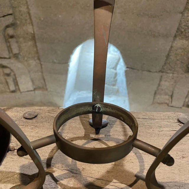 1940s Art Deco Elevated Centerpiece Glass Vase Framed in Solid Bronze For Sale - Image 10 of 12