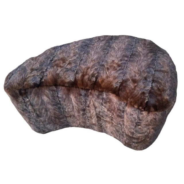 Vladimir Kagan Vladimir Kagan Design Nautilus Ottoman Upholstered in Mink Fur For Sale - Image 4 of 8